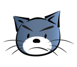 gray blue cat sticker #14224726
