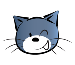 gray blue cat sticker #14224727