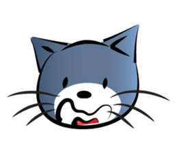 gray blue cat sticker #14224728