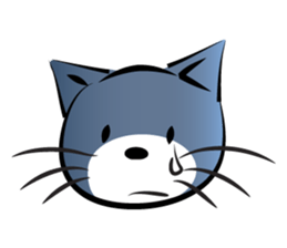 gray blue cat sticker #14224729