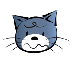 gray blue cat sticker #14224730