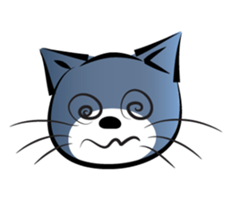 gray blue cat sticker #14224732