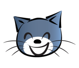 gray blue cat sticker #14224733