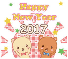 Lovey-Dovey bears for New Year 2017 sticker #14225854