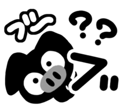 Black cute pig sticker #14227012