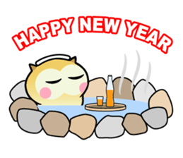 Owl new Year's card,2017 sticker #14227472