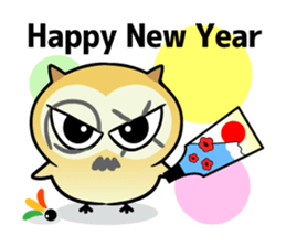 Owl new Year's card,2017 sticker #14227485