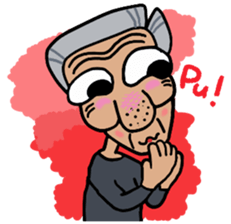 A cheerful tights old man sticker #14228977