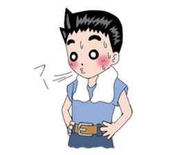 Good living of a papa and a baby sticker #14229598