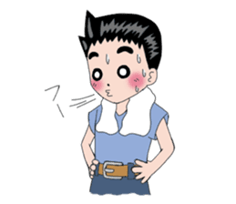 Good living of a papa and a baby sticker #14229598