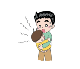 Good living of a papa and a baby sticker #14229602