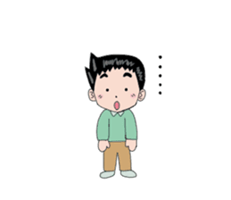 Good living of a papa and a baby sticker #14229625