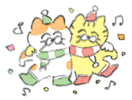 Winter kittens Little stars sticker #14230534