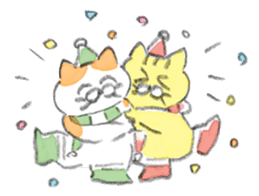 Winter kittens Little stars sticker #14230536