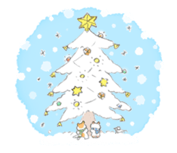 Winter kittens Little stars sticker #14230538