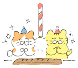 Winter kittens Little stars sticker #14230545