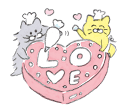 Winter kittens Little stars sticker #14230553