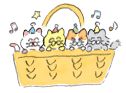 Winter kittens Little stars sticker #14230561