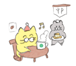 Winter kittens Little stars sticker #14230564