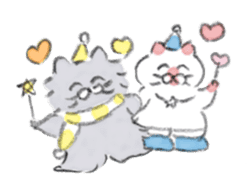 Winter kittens Little stars sticker #14230565