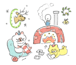 Winter kittens Little stars sticker #14230570