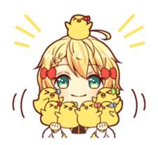 chick girl animated sticker #14231219