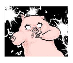 [Warm]Pig simmering sticker #14232694