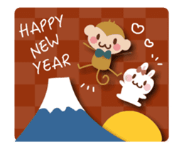 SARUOandUSAMI New Year's Holiday, Winter sticker #14234357
