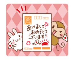 SARUOandUSAMI New Year's Holiday, Winter sticker #14234358