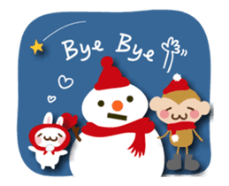 SARUOandUSAMI New Year's Holiday, Winter sticker #14234373