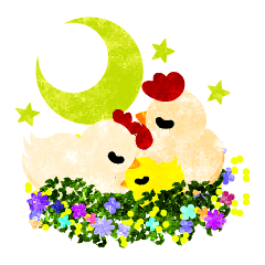 A pretty chicken family