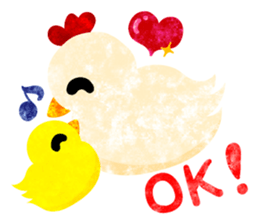 A pretty chicken family sticker #14234374