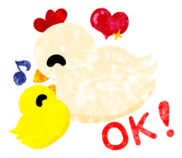 A pretty chicken family sticker #14234374