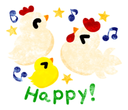 A pretty chicken family sticker #14234378