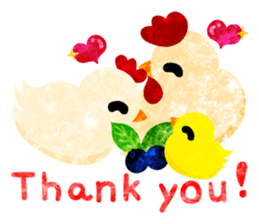 A pretty chicken family sticker #14234383