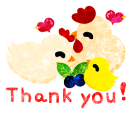 A pretty chicken family sticker #14234383