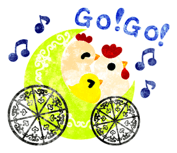 A pretty chicken family sticker #14234387