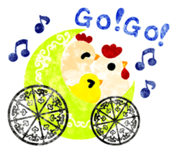 A pretty chicken family sticker #14234387