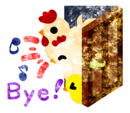 A pretty chicken family sticker #14234388