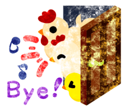 A pretty chicken family sticker #14234388