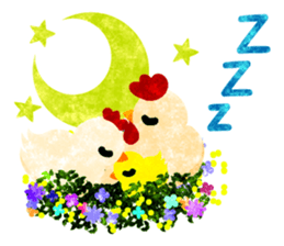 A pretty chicken family sticker #14234390