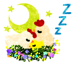 A pretty chicken family sticker #14234390
