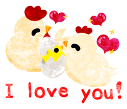 A pretty chicken family sticker #14234393