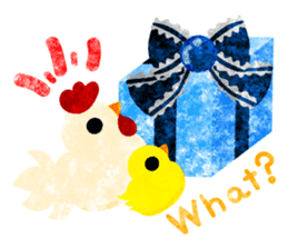 A pretty chicken family sticker #14234394
