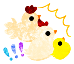 A pretty chicken family sticker #14234401