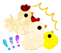 A pretty chicken family sticker #14234401