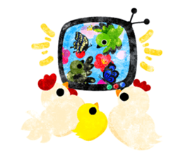 A pretty chicken family sticker #14234404
