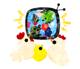 A pretty chicken family sticker #14234404