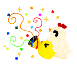 A pretty chicken family sticker #14234405