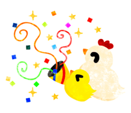 A pretty chicken family sticker #14234405